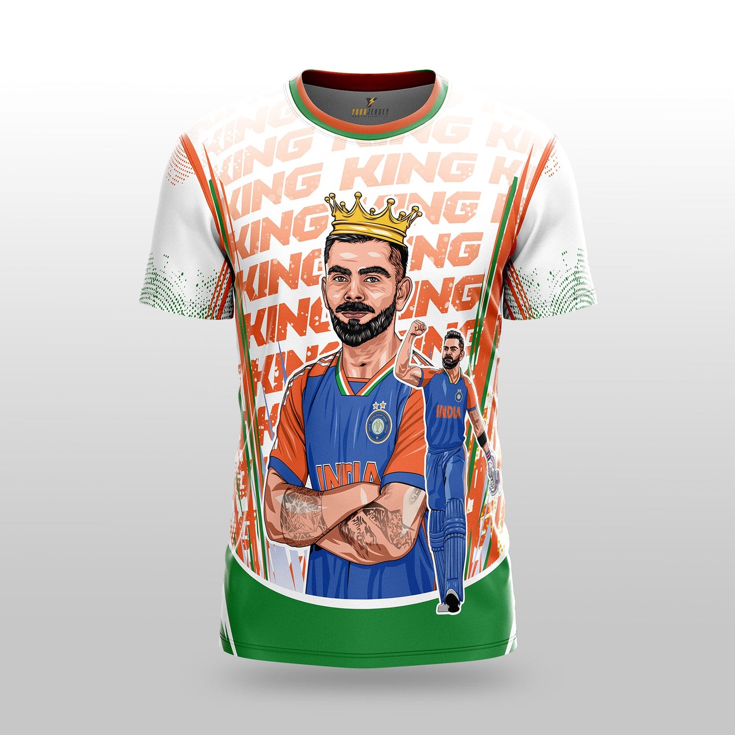 King Kohli GOAT Edition Jersey-White yourjerseyj