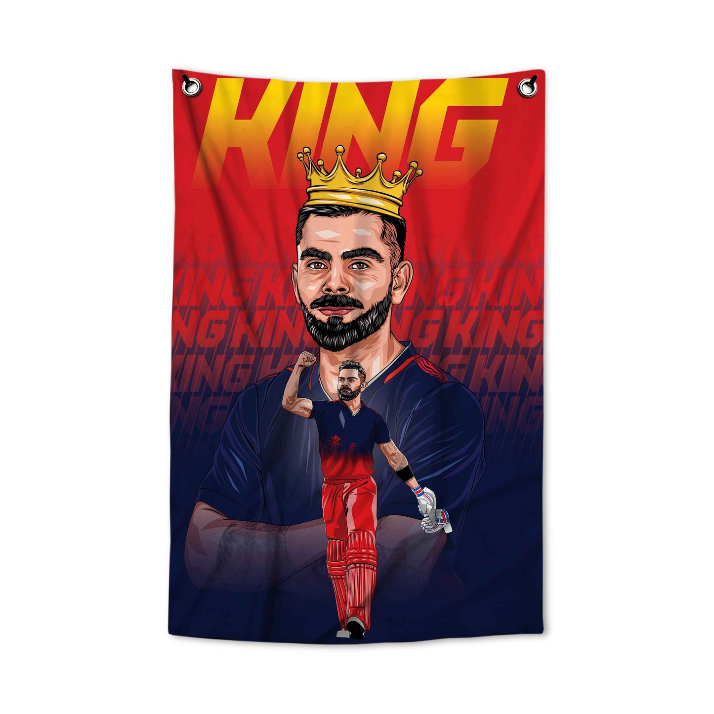 King Kohli Bangalore IPL Canvas Flag
