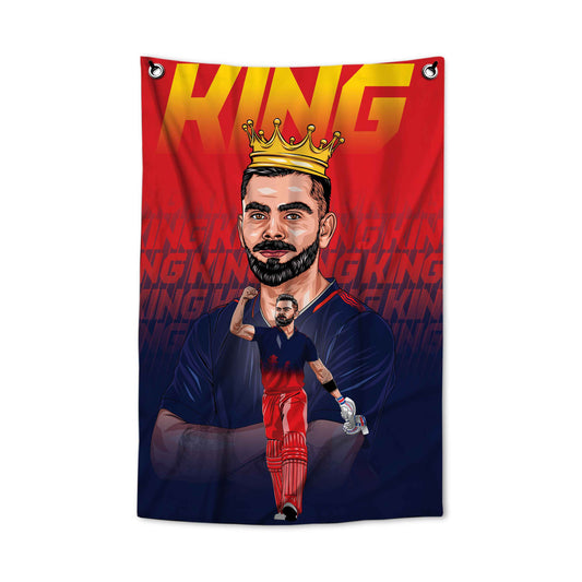 King Kohli Bangalore IPL Canvas Flag your jersey