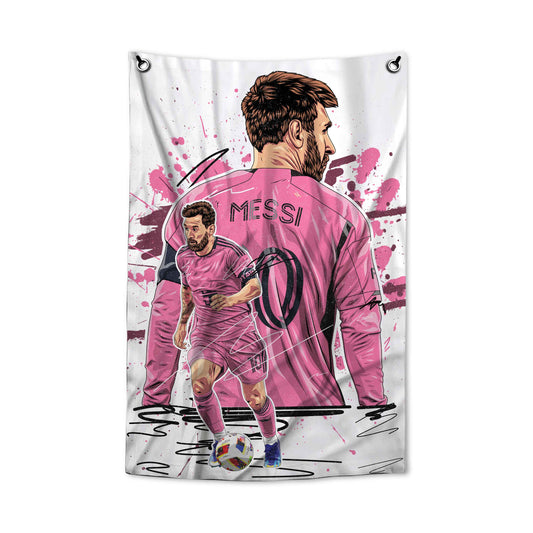 Leo Messi Inter Miamii Canvas Flag your jersey