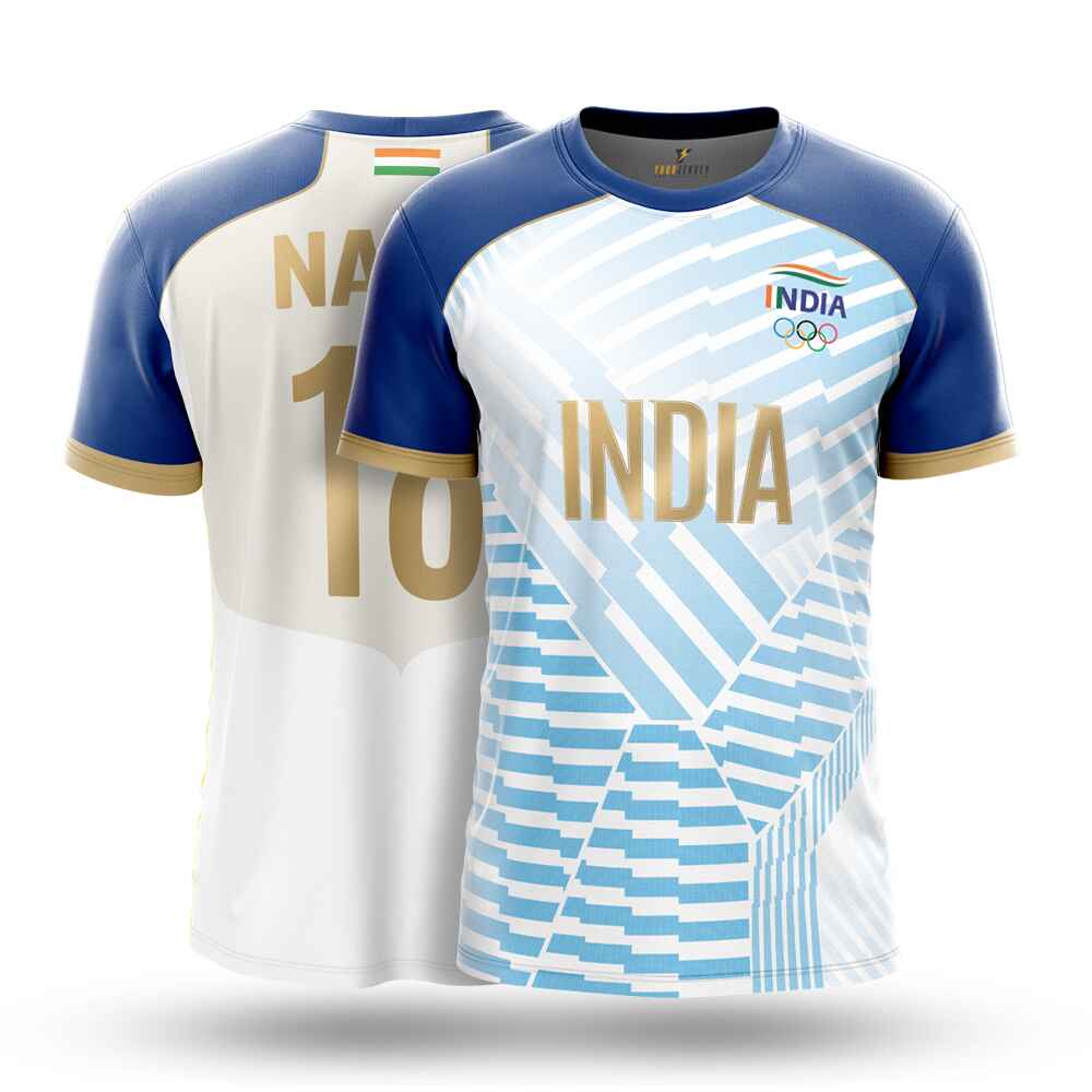 Indian Olympic White 2024 Jersey yourjerseyj