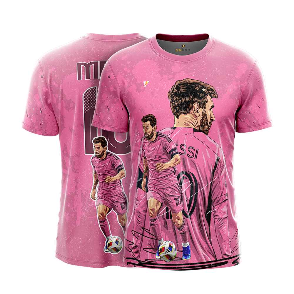 Messi GOAT Football Fan Jersey (YJ Special Fan Edition) – Pink