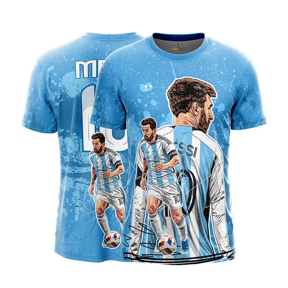 Messi GOAT Football Fan Jersey (YJ Special Fan Edition) – Blue yourjerseyj