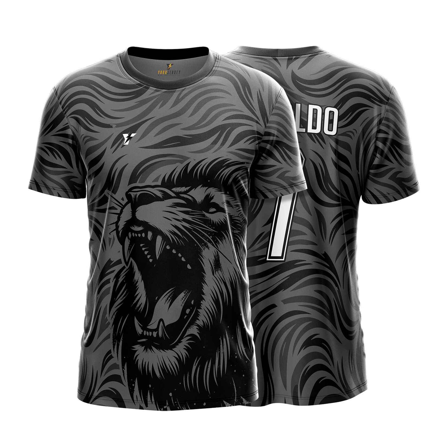 Roar Lion Sports Jersey – Bold Animal Print Design – 2 Years to Adult XXXXL your jersey