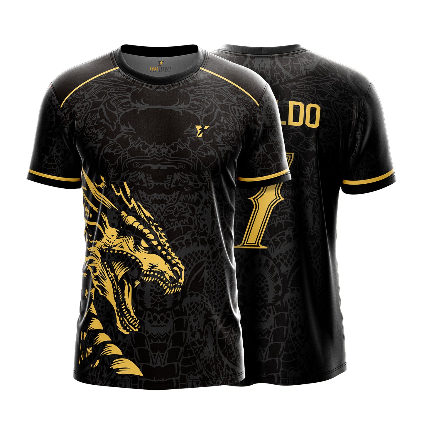 Real Dragon Fury Football Jersey | Custom Name & Number | 3 Colors: Red | Black | Green | Sizes 2Y to 4XL