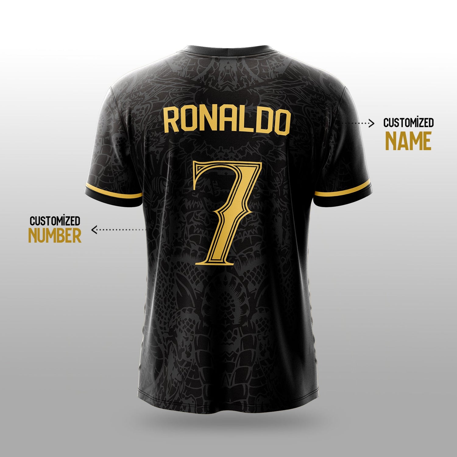 Real Black Dragon Fury Football Jersey | Custom Name & Number | Sizes 2Y to 4XL your jersey