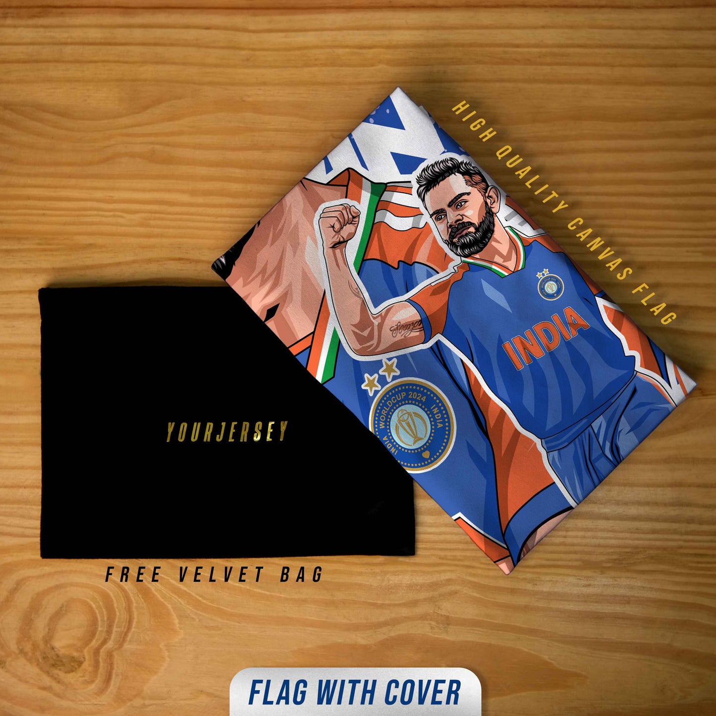 King Kohli Team India Canvas Flag