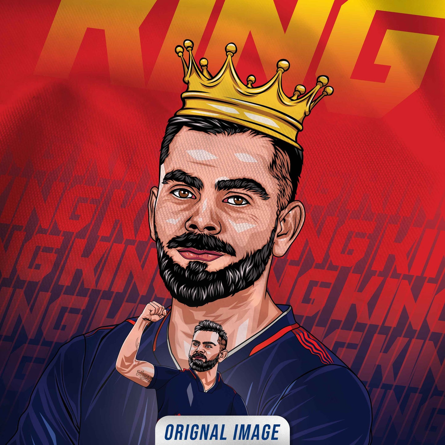 King Kohli Bangalore IPL Canvas Flag