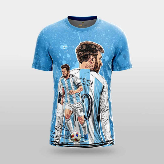 Messi GOAT Football Fan Jersey (YJ Special Fan Edition) – Blue yourjerseyj