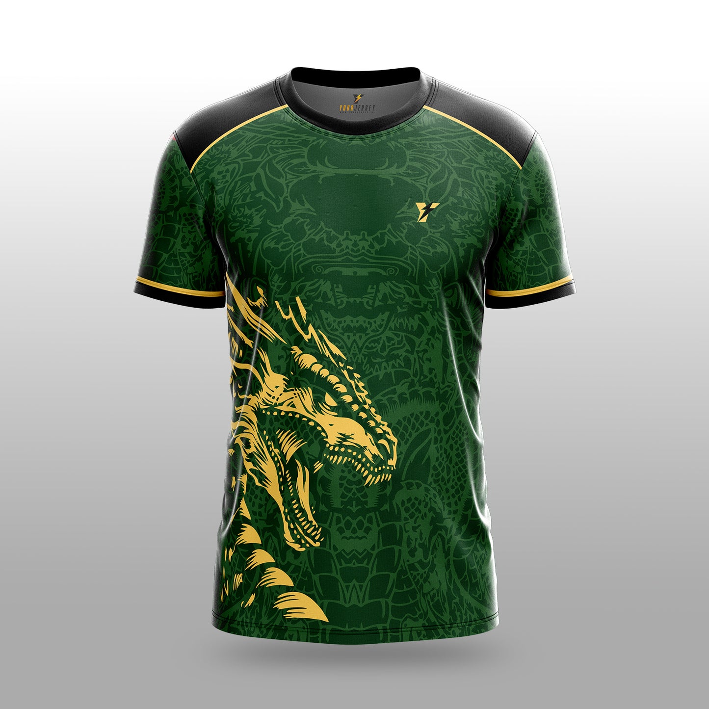 Real Dragon Fury Football Jersey | Custom Name & Number | 3 Colors: Red | Black | Green | Sizes 2Y to 4XL
