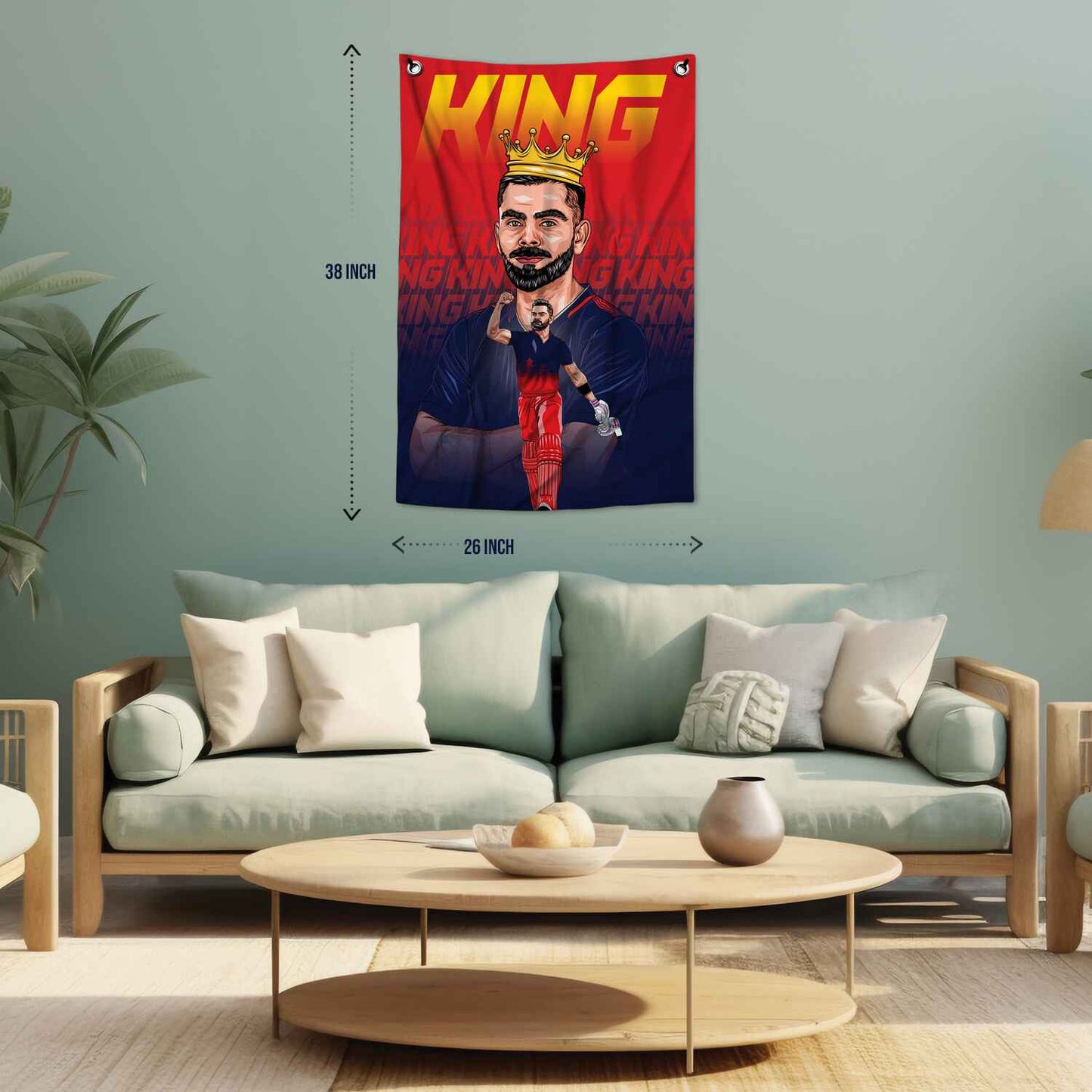 King Kohli Bangalore IPL Canvas Flag