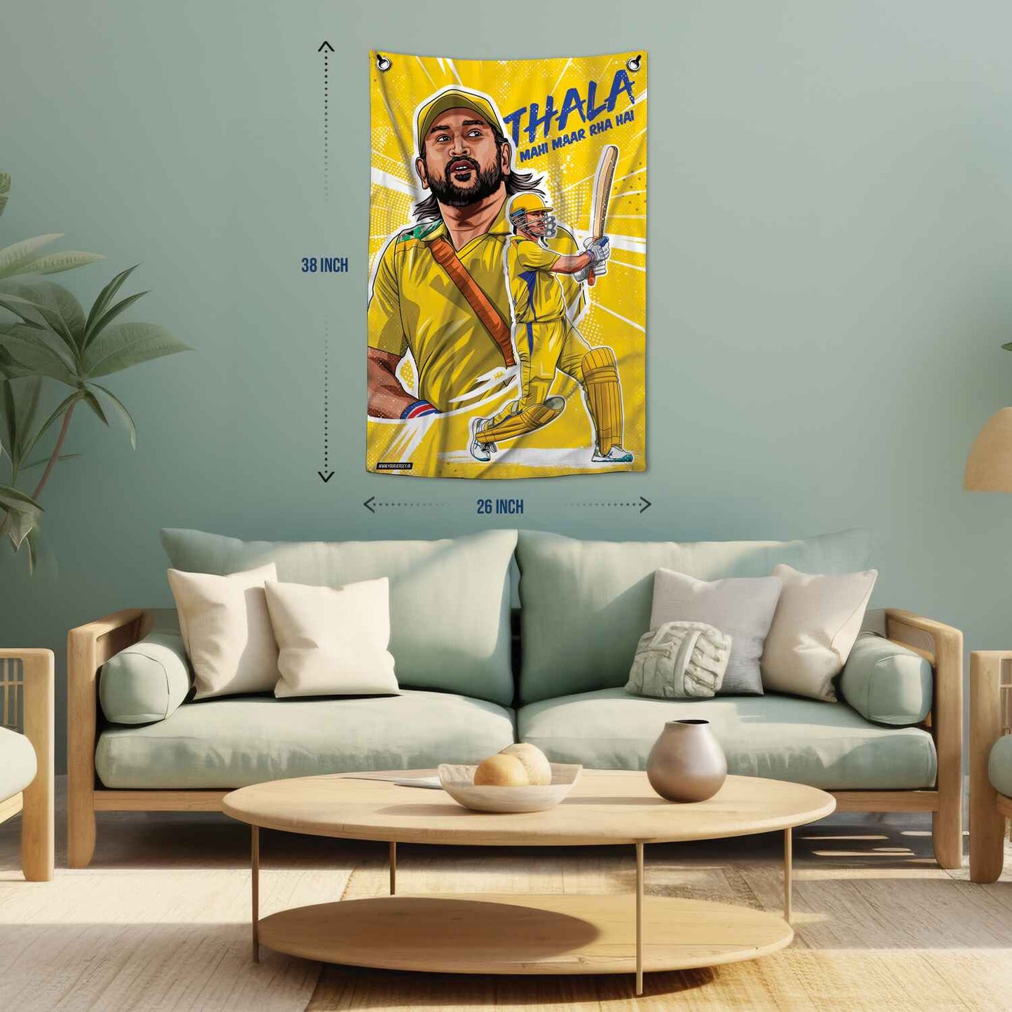 Thala Dhoni CSK Canvas Flag