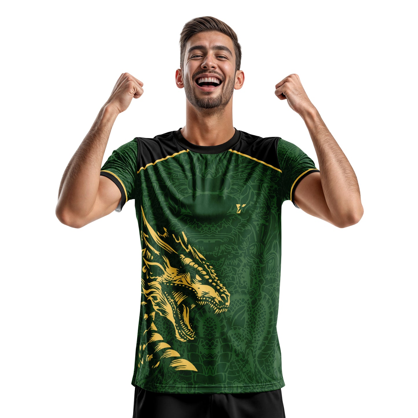 Real Dragon Fury Football Jersey | Custom Name & Number | 3 Colors: Red | Black | Green | Sizes 2Y to 4XL