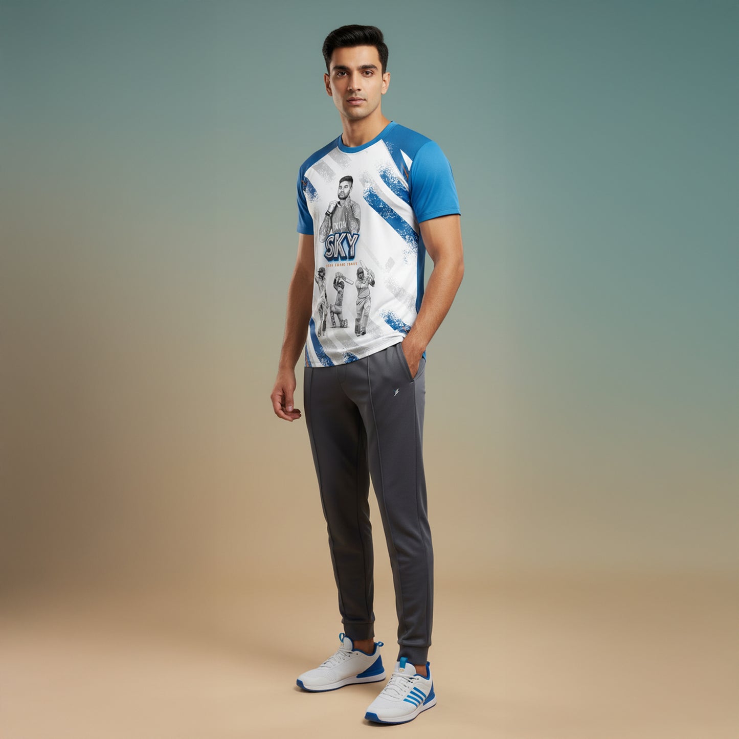KUNG FU Pandya 33 India T20 Cricket Jersey 2026 – Player Edition Sports Jersey | Custom Name & Number Personalized Cricket T-Shirt for Kids, Men & Women | Breathable Blue Indian Sportswear 2Y–4XL