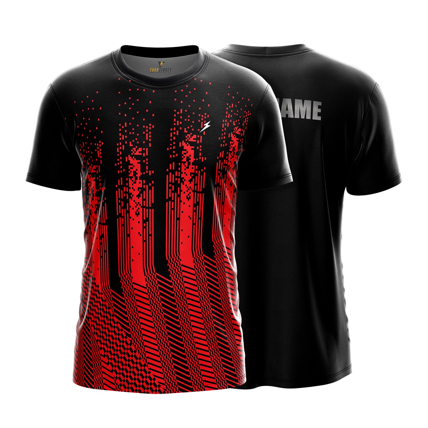 Custom Sports Jersey for Men & Kids Personalised T-Shirt - Red Code yourjerseyj