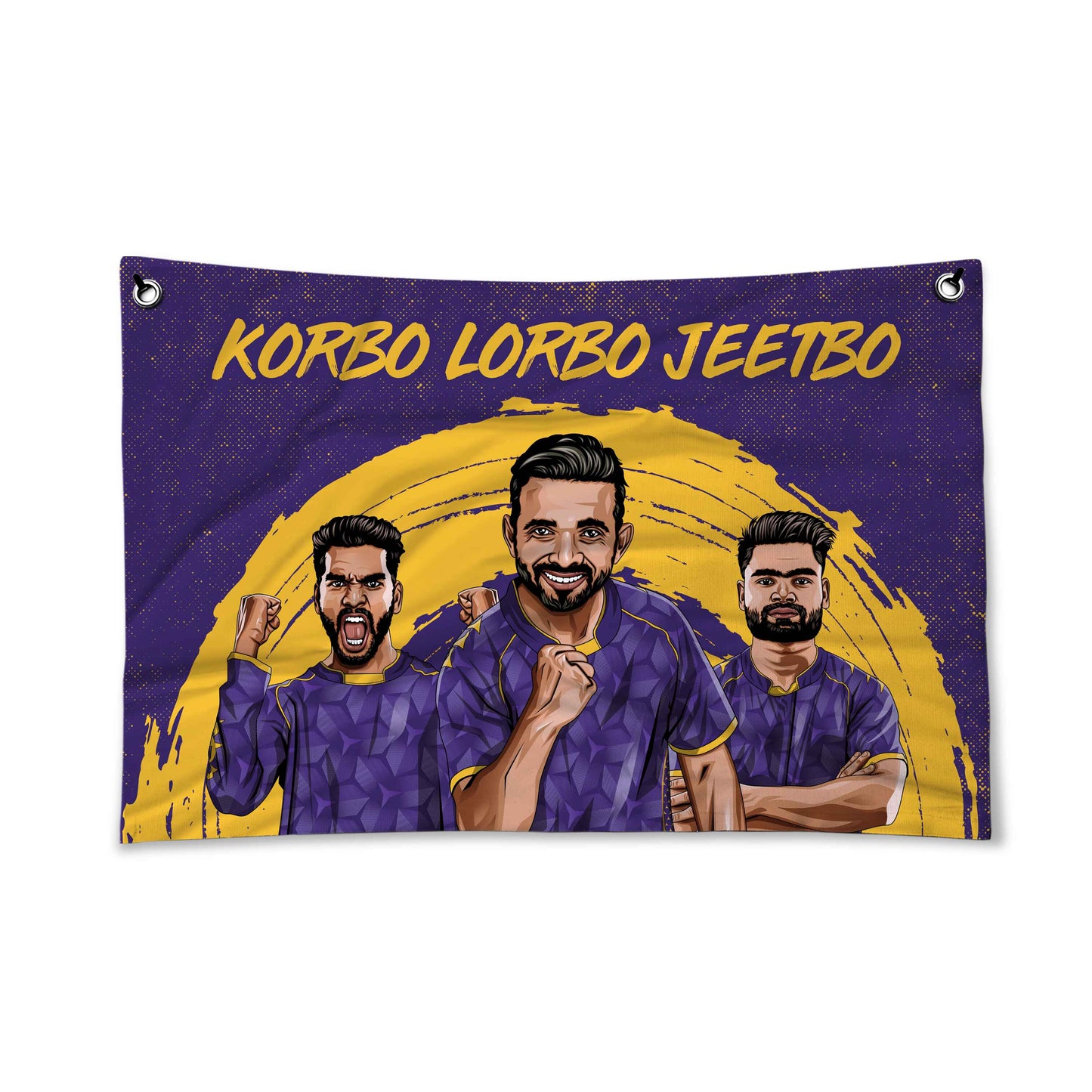 IPL Kolkata KKR Canvas Wall Flag