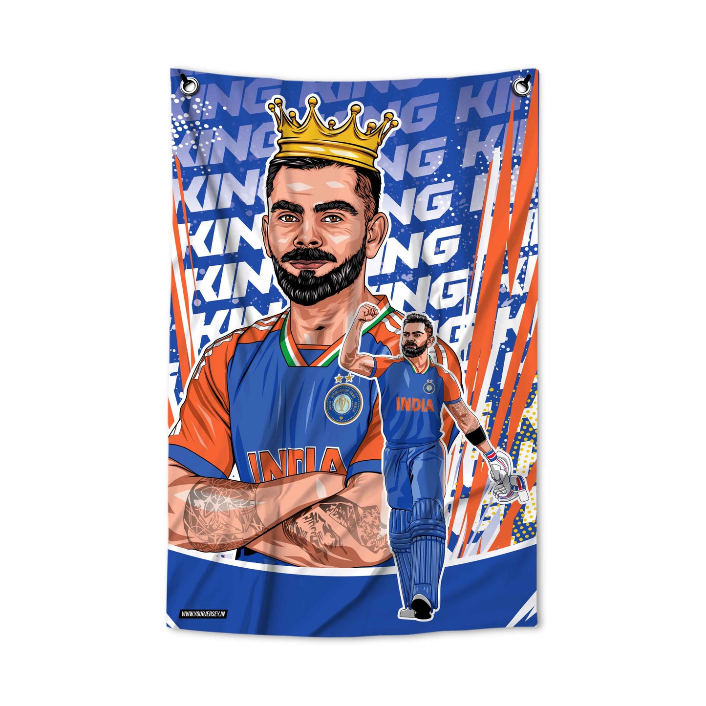 King Kohli Canvas Wall Flag