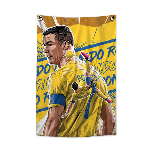 Ronaldo Overhead Kick Canvas Wall Flag