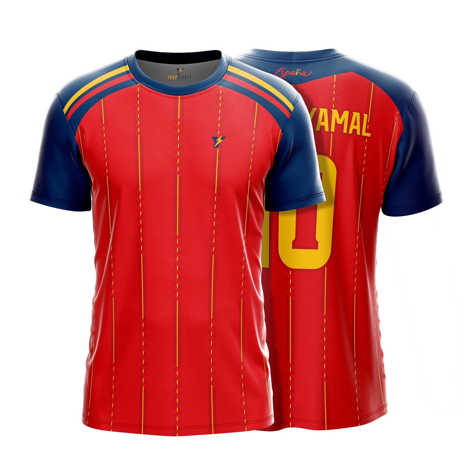 Spain 2026 Soccer Jersey – Red & Yellow Custom Name & Number yourjerseyj