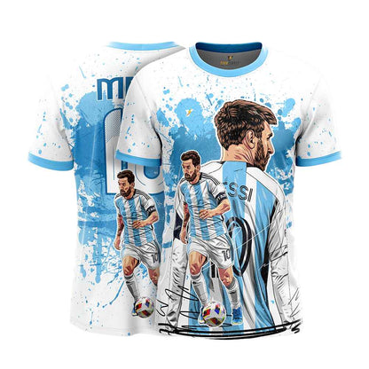 Messi GOAT Football Fan Jersey (YJ Special Fan Edition) – White & Blue