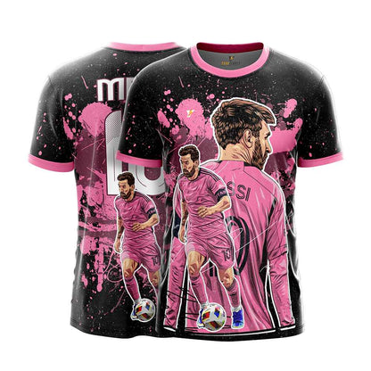 Messi GOAT Football Fan Jersey (YJ Special Fan Edition) – Black & Pink