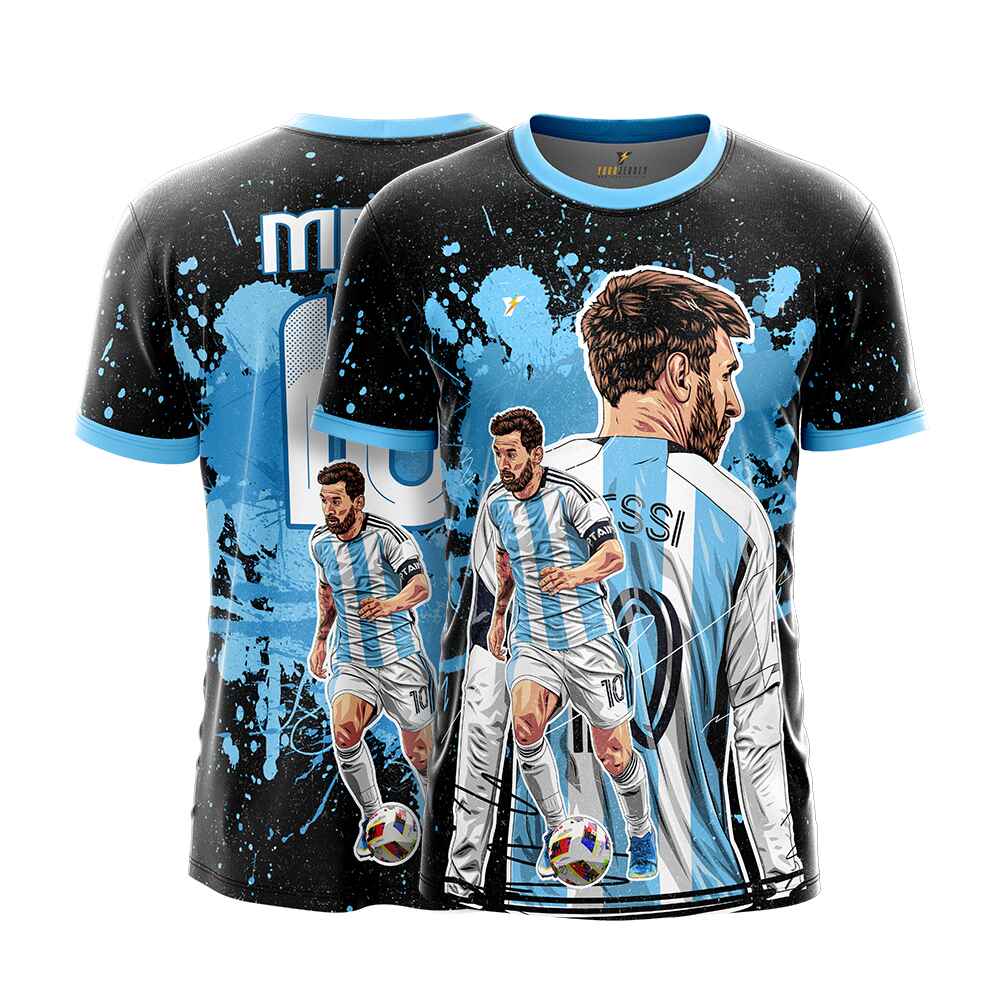 Messi GOAT Football Fan Jersey (YJ Special Fan Edition) – Black & Blue