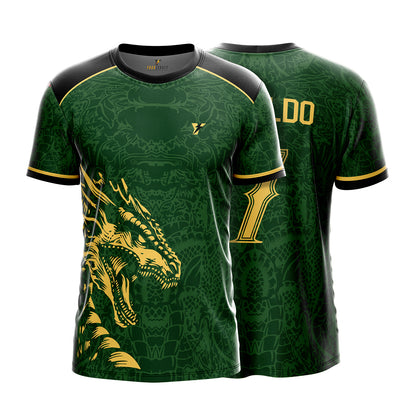 Real Dragon Fury Football Jersey | Custom Name & Number | 3 Colors: Red | Black | Green | Sizes 2Y to 4XL