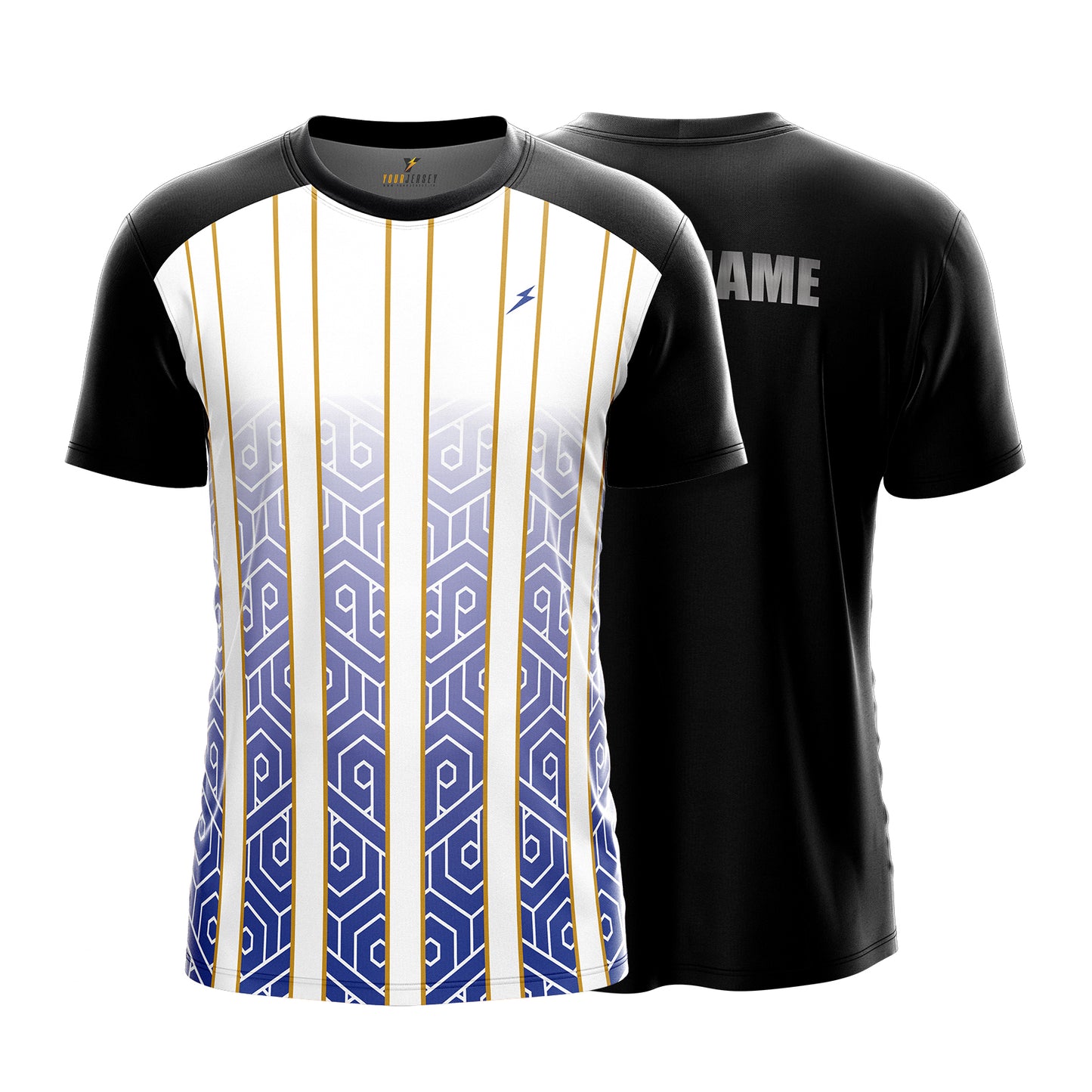 Custom Sports Jersey for Men Personalised T-Shirt - Purple & White Line Black Jersey yourjerseyj