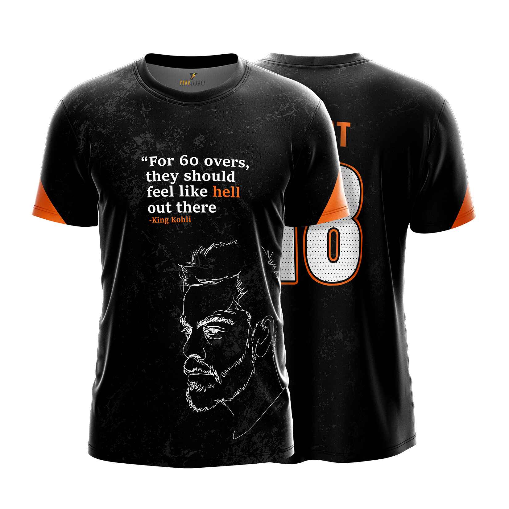 King Kohli Tribute Jersey - Cricket T-Shirt – "Feel Like Hell" Motivational Sports Tee your jersey