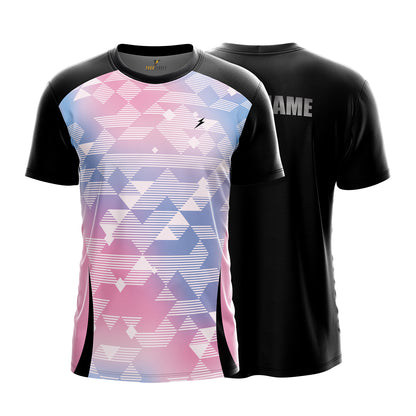 Custom Sports Jersey for Men & Kids Personalised T-Shirt - Pastel Polygon Black Jersey yourjerseyj