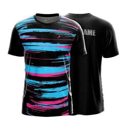 Custom Sports Jersey for Men & Kids Personalised T-Shirt - Sky Pink Black Jersey yourjerseyj