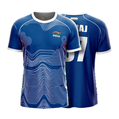 Team India Jersey 2026 | Common Games India Jersey | Blue India Sports Jersey for Men Women & Kids | AiroFab Breathable Fabric | Custom Name & Number