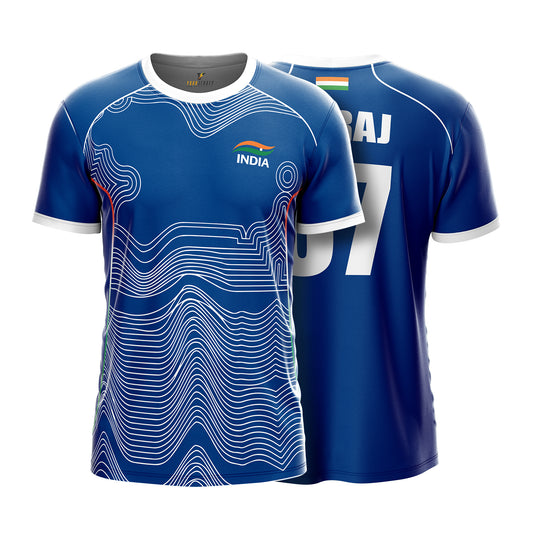 Team India Jersey 2026 | Common Games India Jersey | Blue India Sports Jersey for Men Women & Kids | AiroFab Breathable Fabric | Custom Name & Number