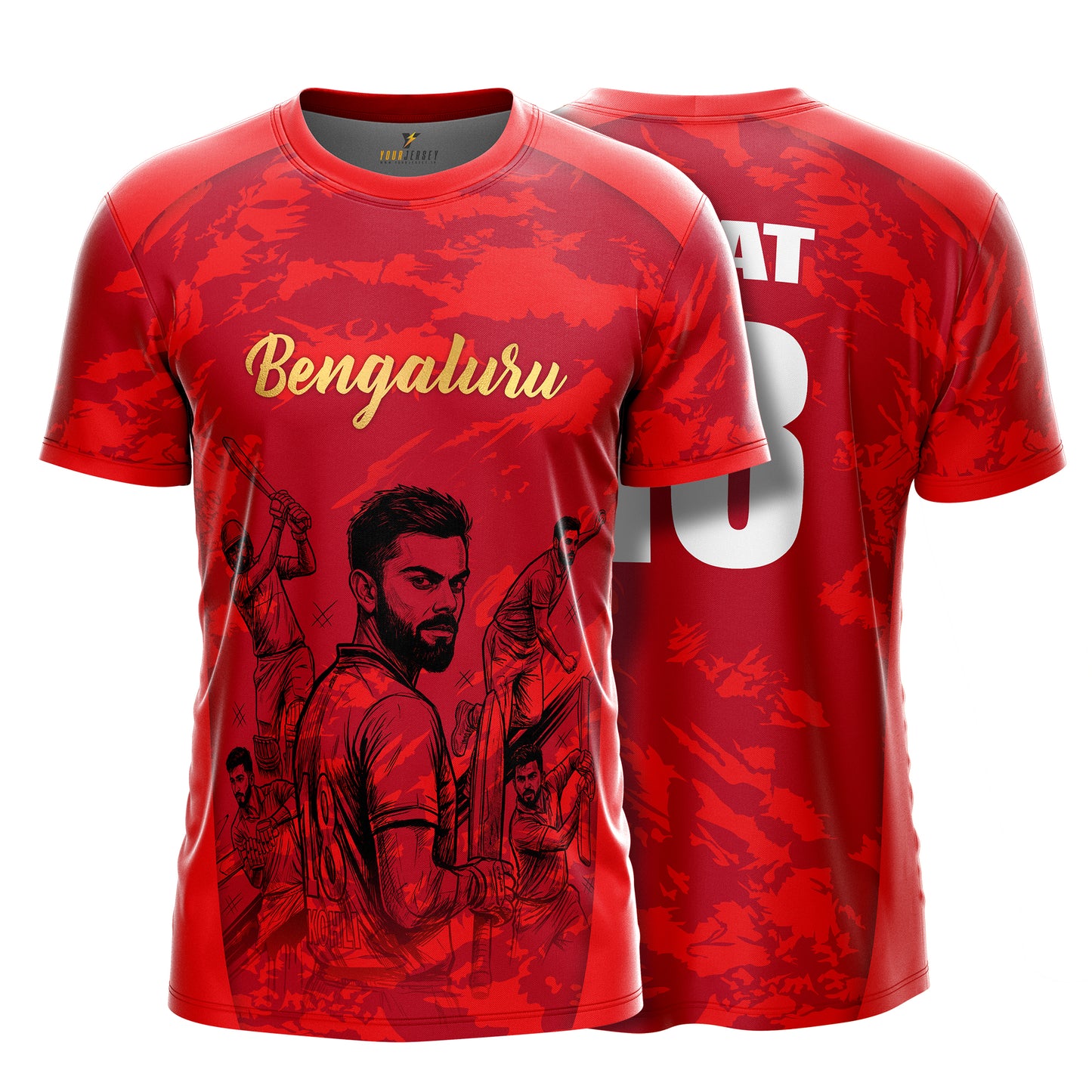 Bangalore Cricket Jersey Gold Edition 2026 with Custom Name & Number | Personalized Cricket T-Shirt for Men, Women & Kids | Sizes 2Y–4XL