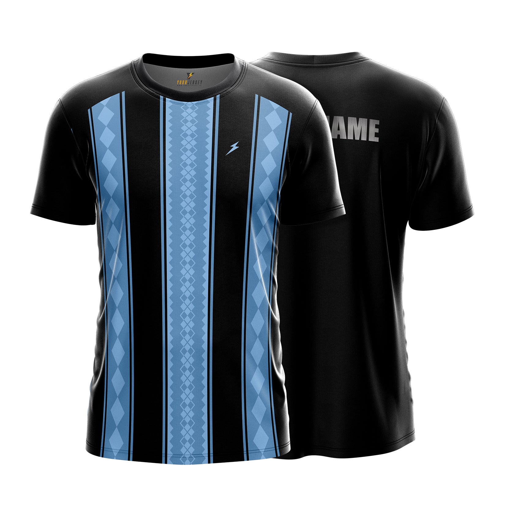Custom Sports Jersey for Men Personalised T-Shirt - Sky Line Black Jersey yourjerseyj