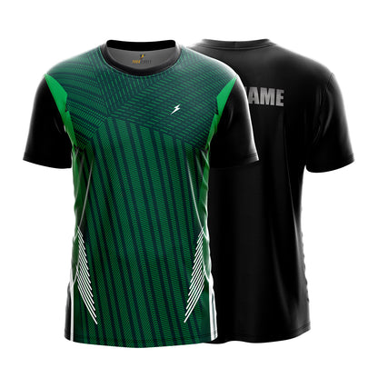 Custom Sports Jersey for Men & Kids Personalised T-Shirt - Green Forest Black Jersey yourjerseyj