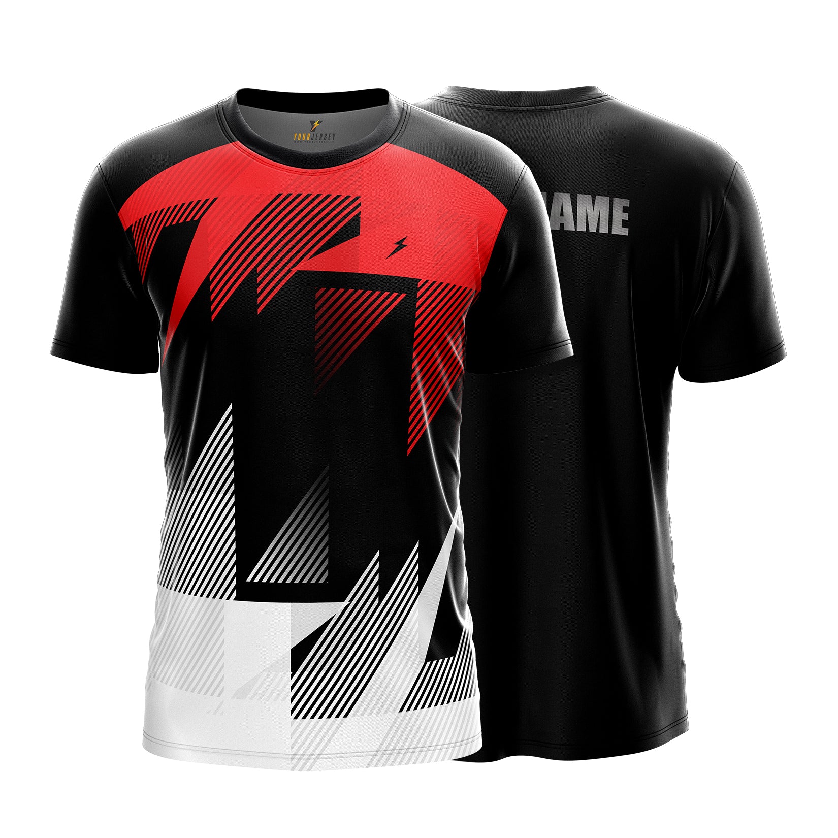 Custom Sports Jersey for Men & Kids Personalised T-Shirt - Red & White yourjerseyj