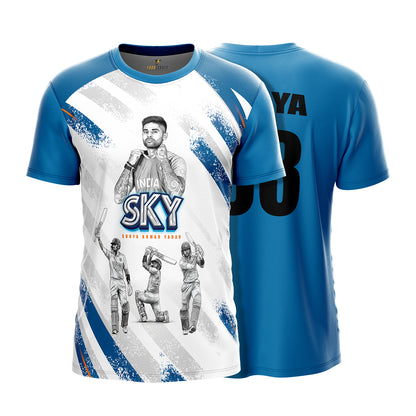 KUNG FU Pandya 33 India T20 Cricket Jersey 2026 – Player Edition Sports Jersey | Custom Name & Number Personalized Cricket T-Shirt for Kids, Men & Women | Breathable Blue Indian Sportswear 2Y–4XL
