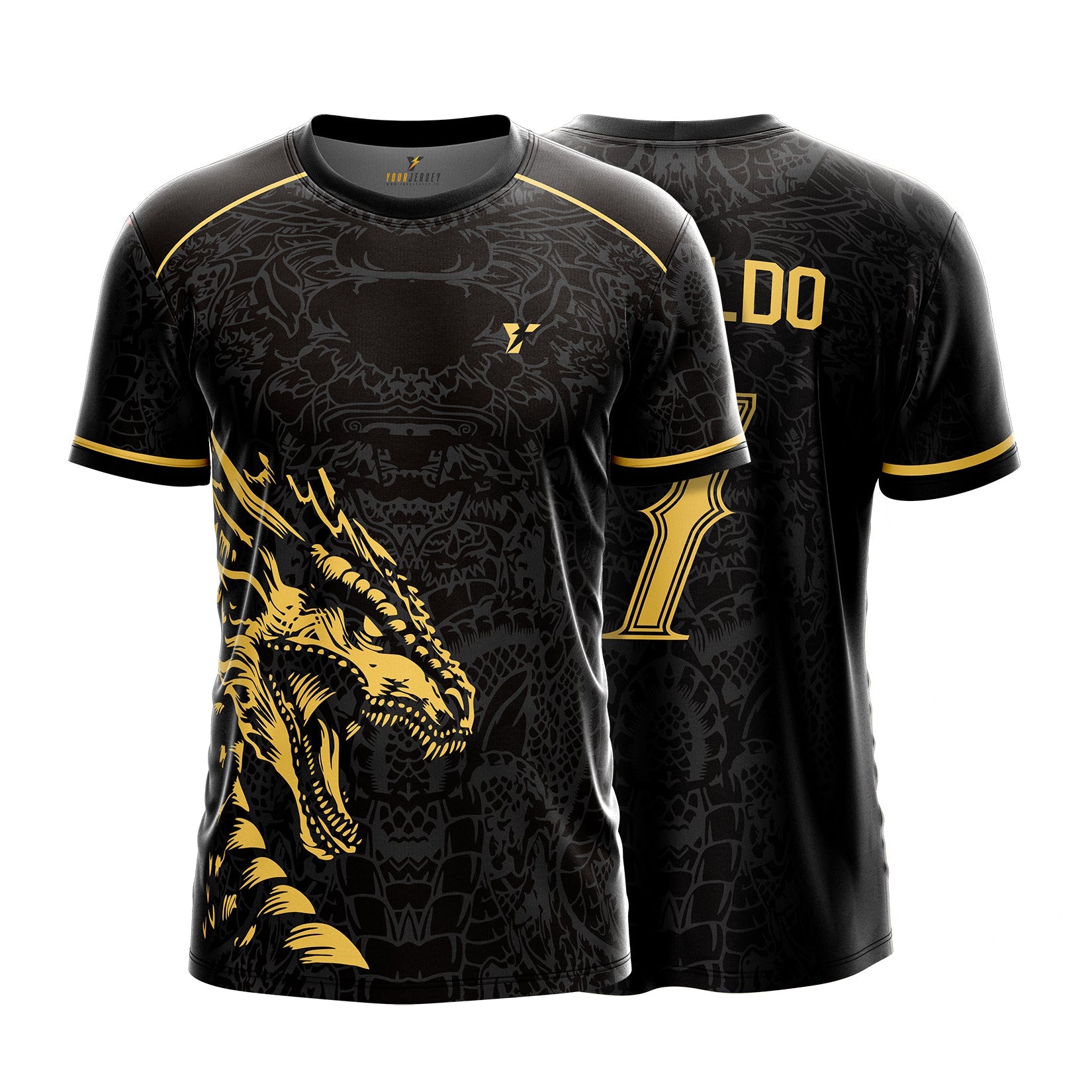 Real Black Dragon Fury Football Jersey | Custom Name & Number | Sizes 2Y to 4XL your jersey