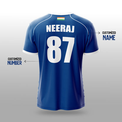 Team India Jersey 2026 | Common Games India Jersey | Blue India Sports Jersey for Men Women & Kids | AiroFab Breathable Fabric | Custom Name & Number