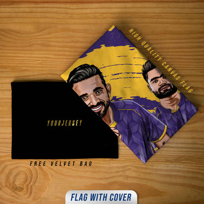 IPL Kolkata KKR Canvas Wall Flag