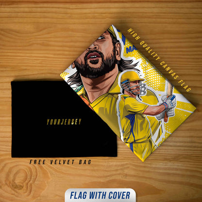 Thala Dhoni CSK Canvas Wall Flag