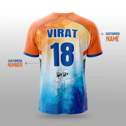 ROKO Cricket Jersey – Premium India Fan Jersey | Custom Name & Number for Kids, Men & Women yourjerseyj
