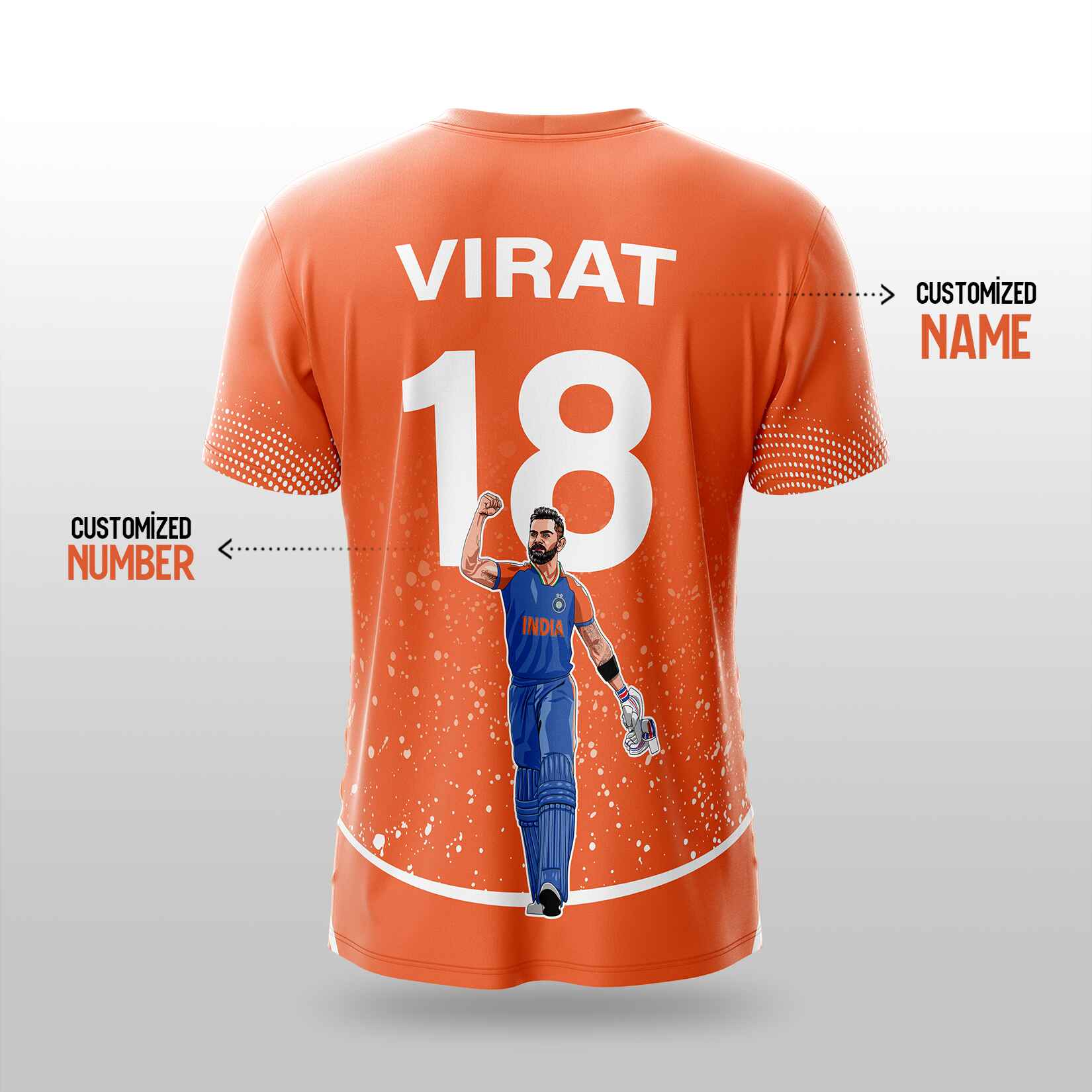 King Kohli GOAT Edition Jersey -orange yourjerseyj