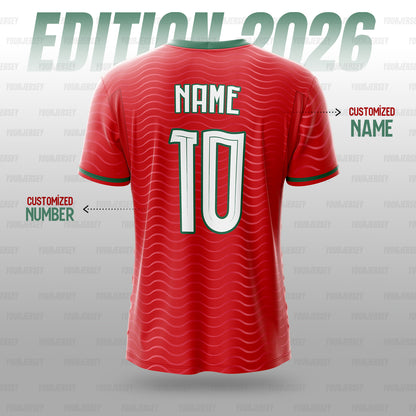 Portugal Home Football Jersey 2026 – Red Fan Jersey for Men, Women, Boys & Kids with Custom Name and Number