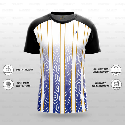 Custom Sports Jersey for Men Personalised T-Shirt - Purple & White Line Black Jersey yourjerseyj