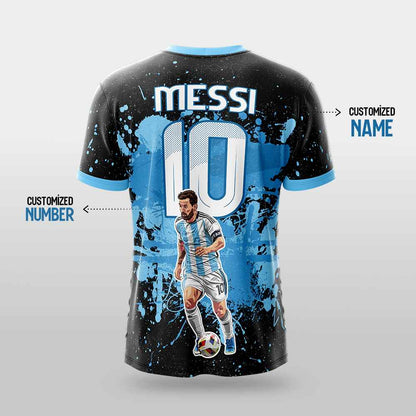 Messi GOAT Football Fan Jersey (YJ Special Fan Edition) – Black & Blue