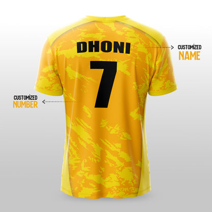 Chennai Cricket Jersey Gold Edition 2026 with Custom Name & Number | Personalized Cricket T-Shirt for Men, Women & Kids | Chennai Sports Jersey Sizes 2Y–4XL
