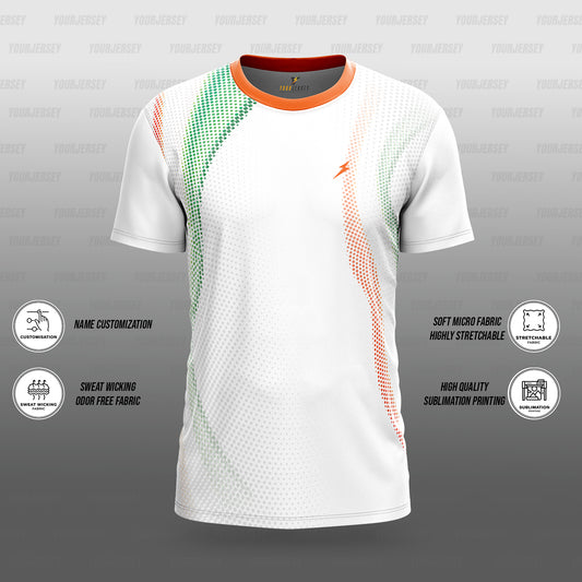 Custom Name Printed Multi Sports Jersey for School & Sports Events - Wave Dots F2