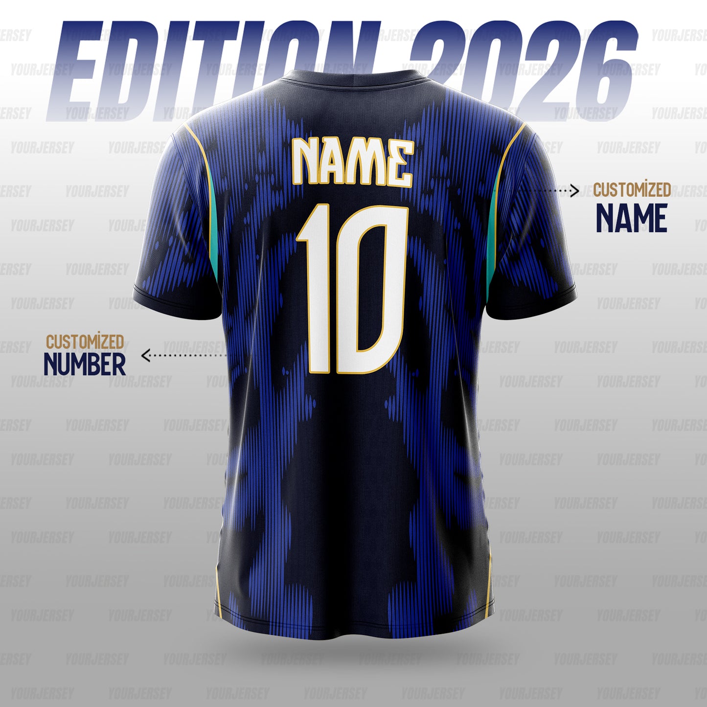 Brazil Away Football Jersey 2026 – Blue Fan Jersey for Men, Boys, Kids & Women with Custom Name and Number
